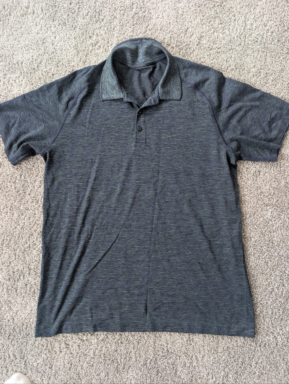 Lululemon Men’s XL Polo Shirt Short Sleeve Striped Performance Vent Tech